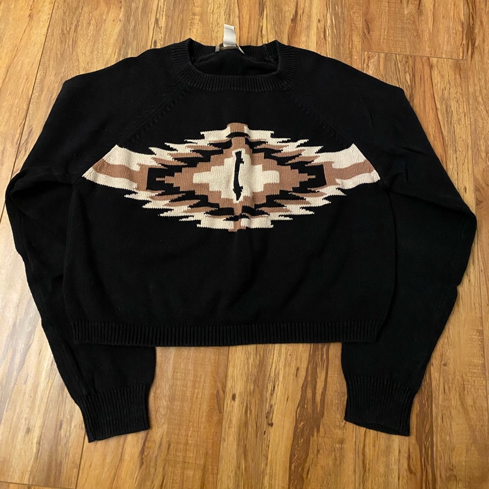 Tribal Cropped Sweater